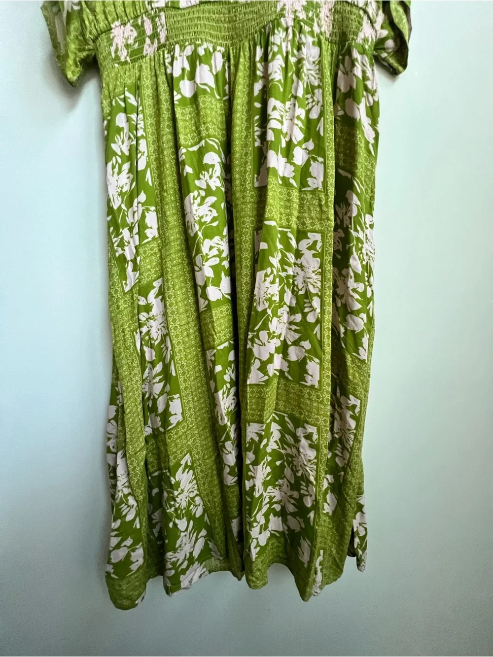 Soft Surroundings leslie maxi dress boho Floral Smocked Waist Large Resortwear